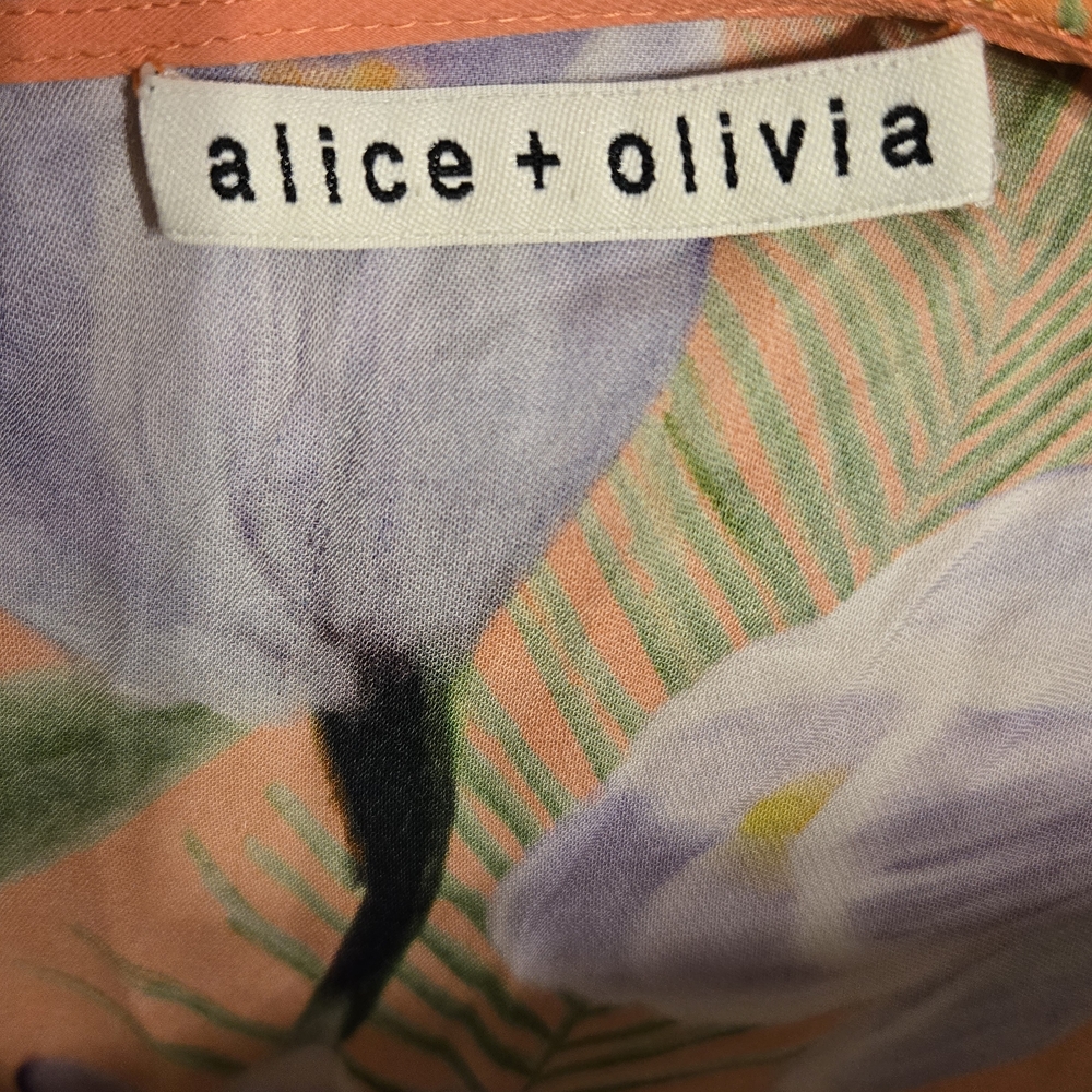 Alice + Olivia Orange and Purple Floral Top - Picture 8 of 10